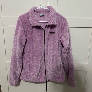 Columbia Purple Teddy Jacket Plush Fleece High Collar
